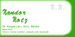 nandor motz business card